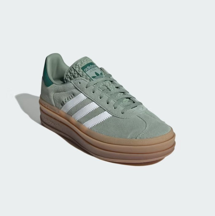 Adidas Gazelle Bold Silver Green Cloud White Collegiate Green ID6998