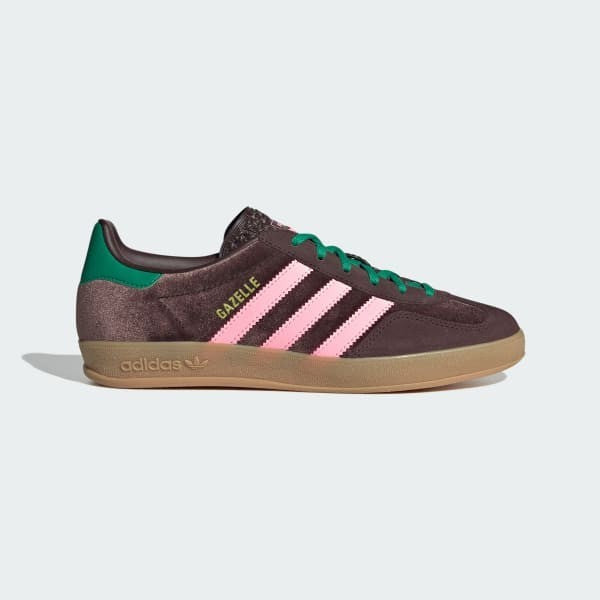 Adidas Gazelle Indoor Dark Brown Glow Pink Court Green JI2714