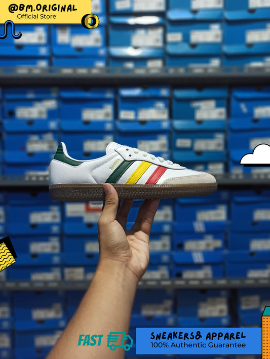 Adidas Samba OG Rasta Cloud White Yellow Collegiate Green IH3118