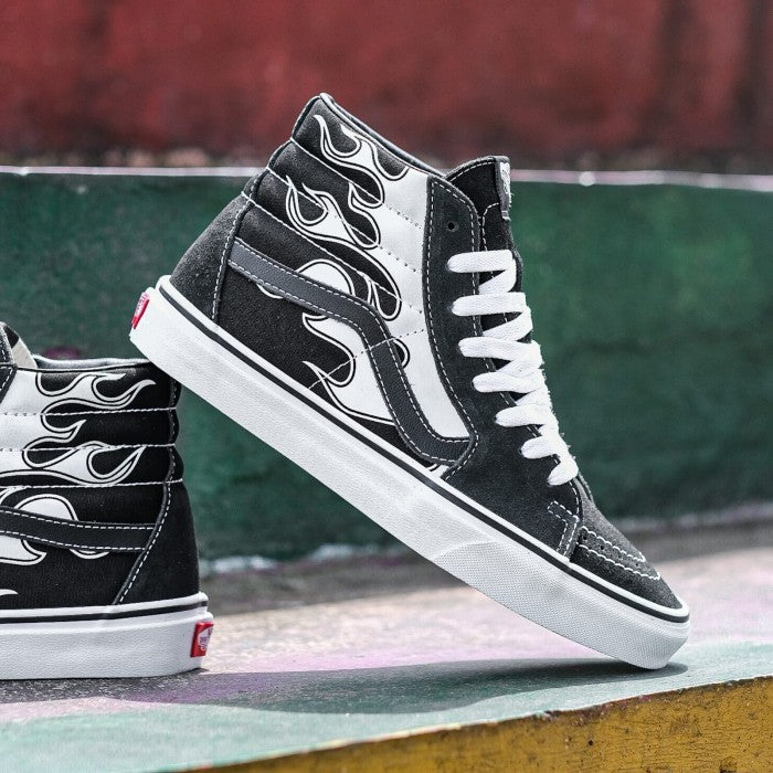 Vans SK8 Hi Flame Black White