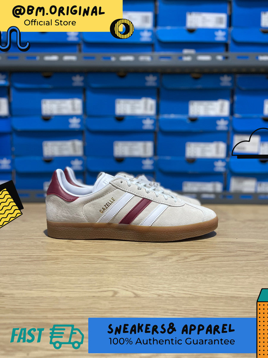 Adidas Gazelle Aluminium Cloud White Collegiate Burgundy IG0672