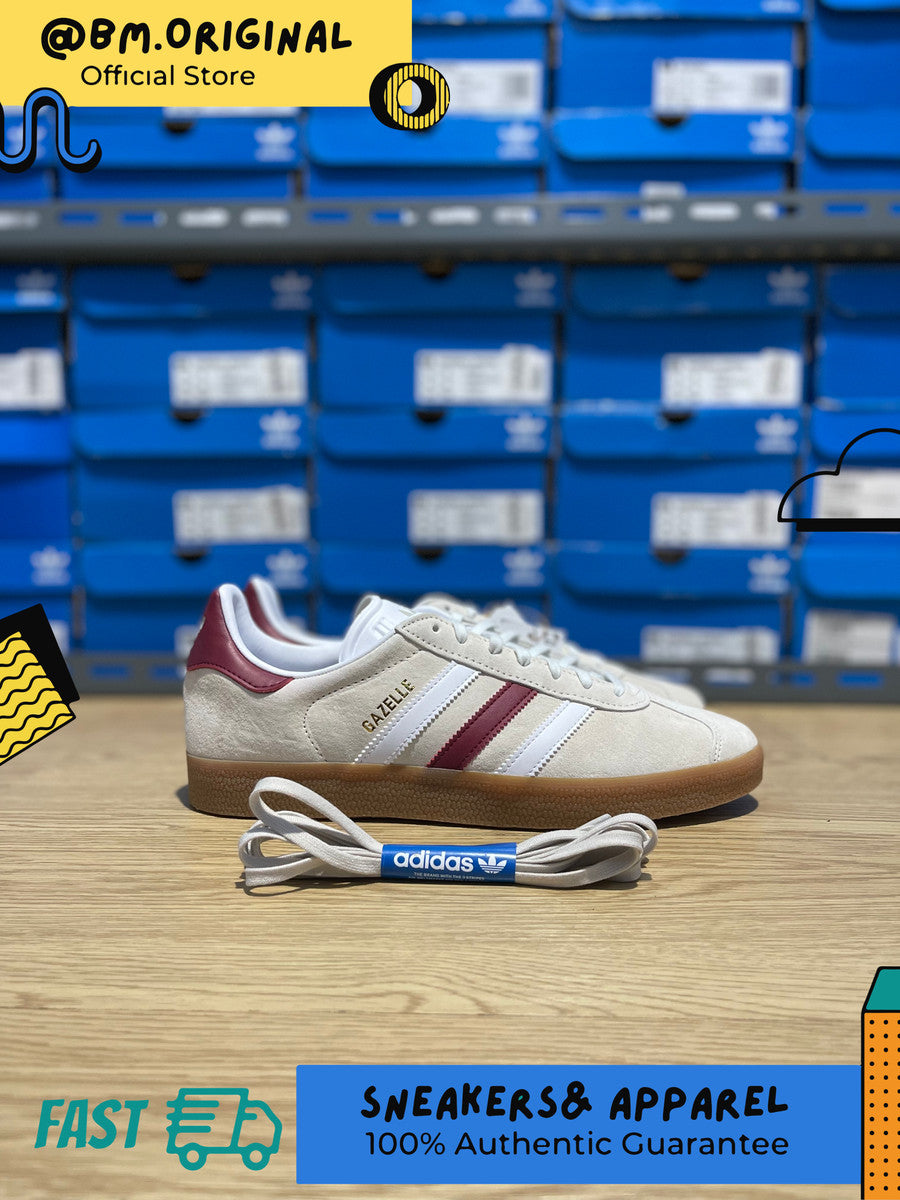 Adidas Gazelle Aluminium Cloud White Collegiate Burgundy IG0672