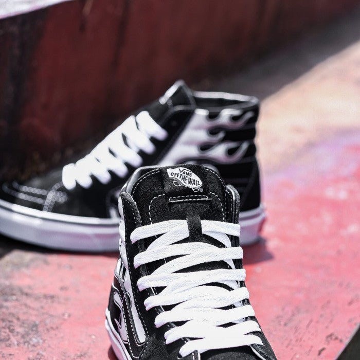 Vans SK8 Hi Flame Black White