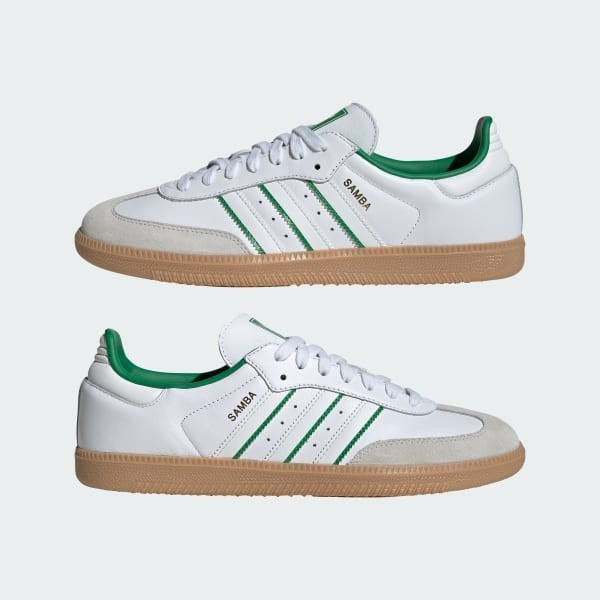 Adidas Samba OG Cloud White Crystal White Green JI2044