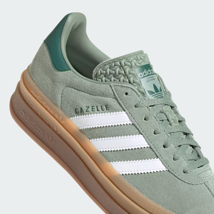 Adidas Gazelle Bold Silver Green Cloud White Collegiate Green ID6998