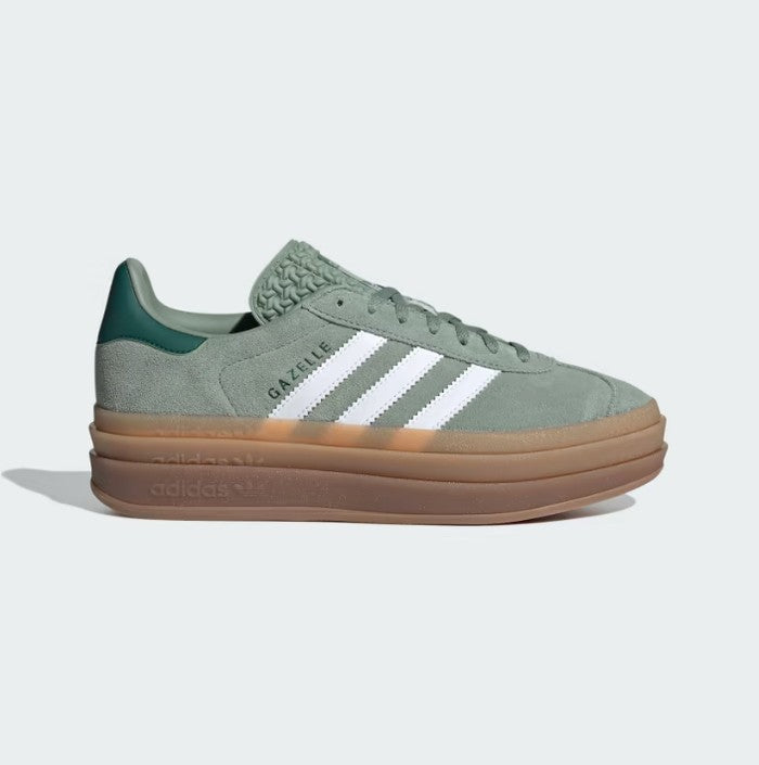 Adidas Gazelle Bold Silver Green Cloud White Collegiate Green ID6998