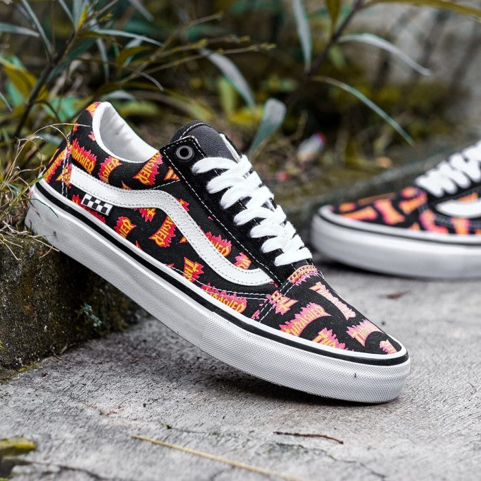 Vans Old Skool Skate Pro x Thrasher Logo Black White