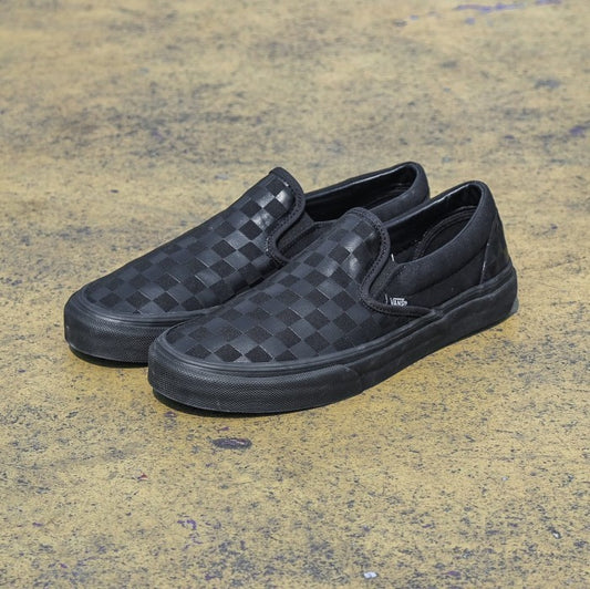 Vans Slip On Classic Checkerboard Mono Black Black