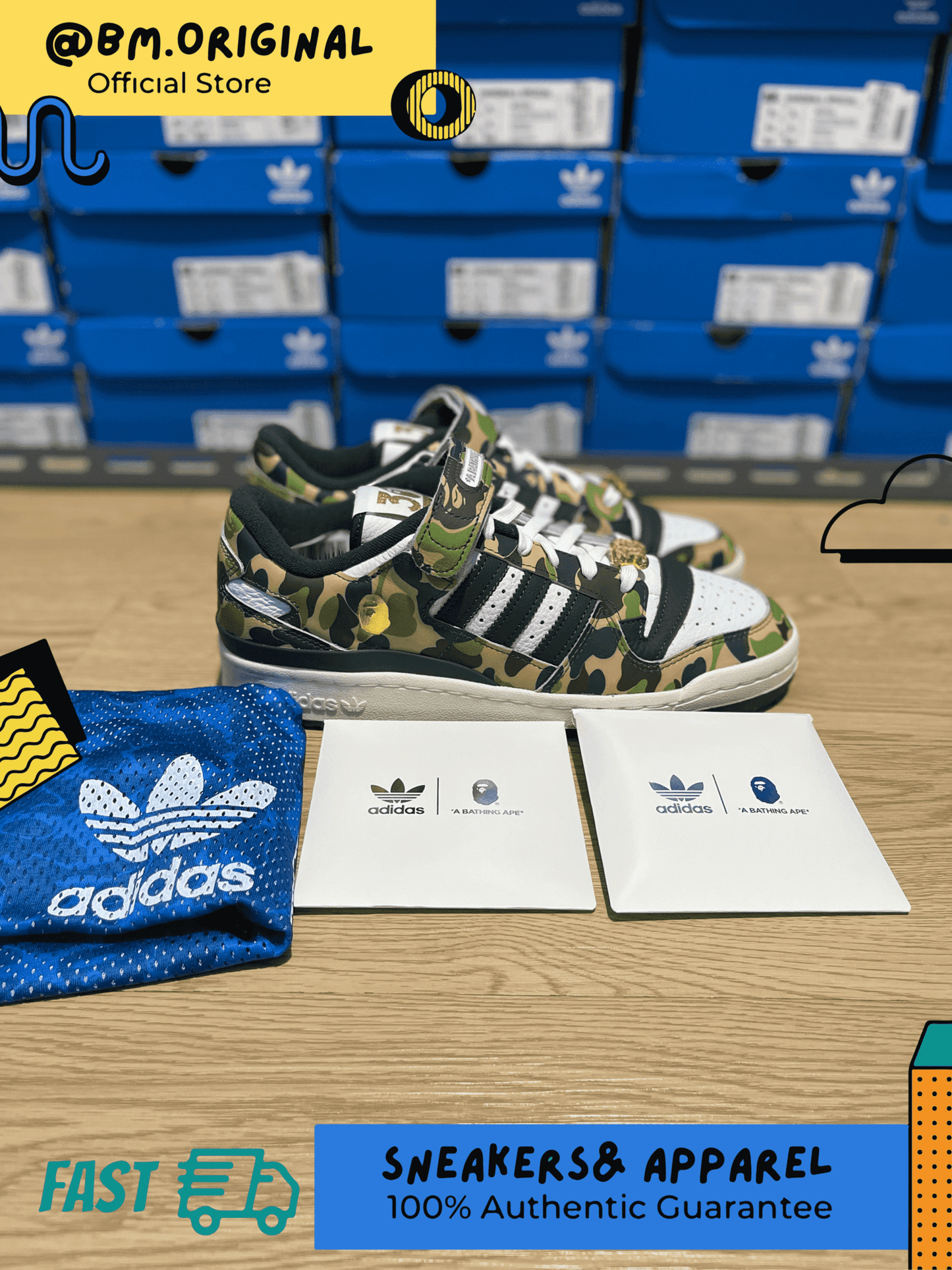 Adidas Forum 84 Bape Low White Grey ID4771