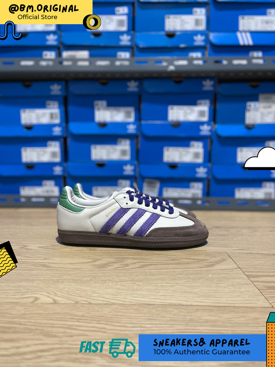 Adidas Samba OG W Off White Collegiate Purple Preloved Green ID8349 – BM  STORE ORIGINAL FOOTWEAR