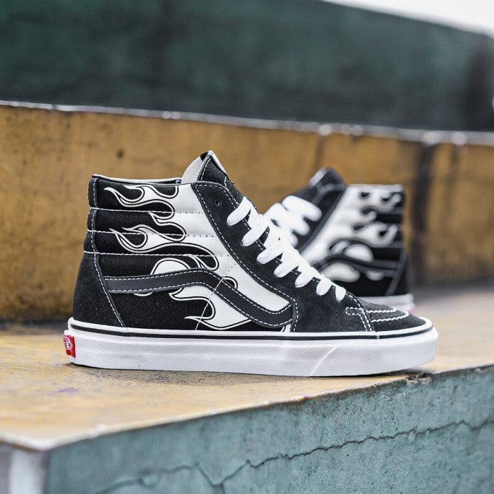 Vans SK8 Hi Flame Black White