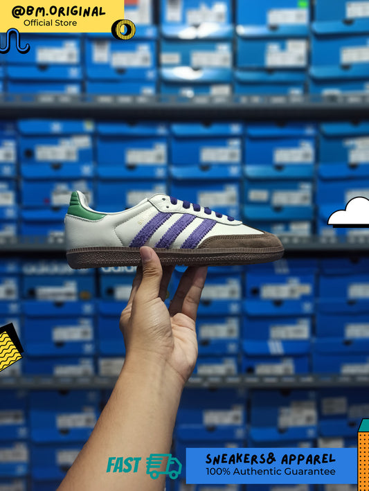 Adidas Samba OG W Off White Collegiate Purple Preloved Green ID8349