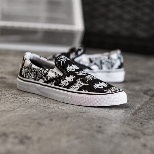 VANS CLASSIC SLIP ON FORGOTTEN BONES BLACK WHITE