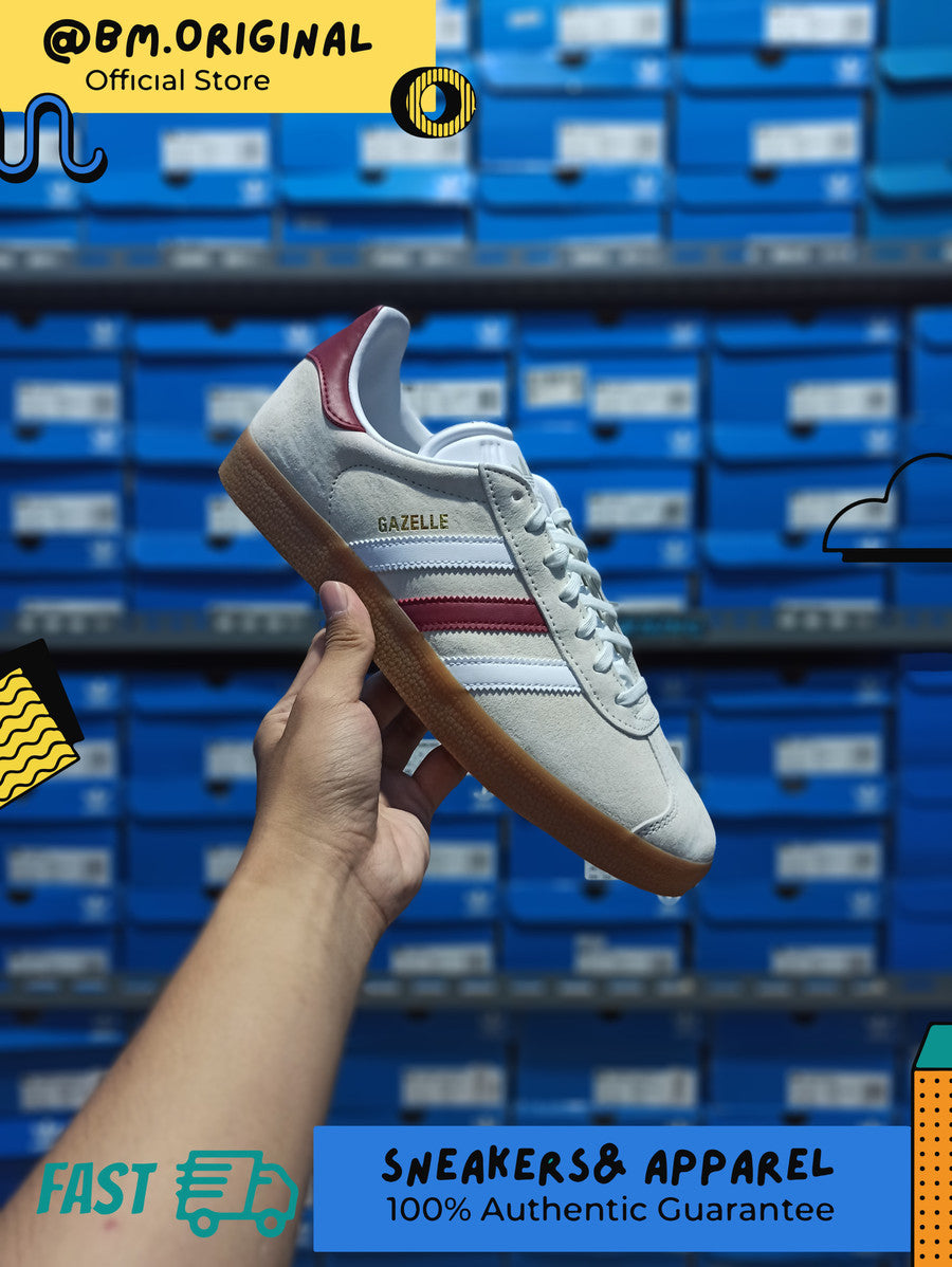 Adidas Gazelle Aluminium Cloud White Collegiate Burgundy IG0672