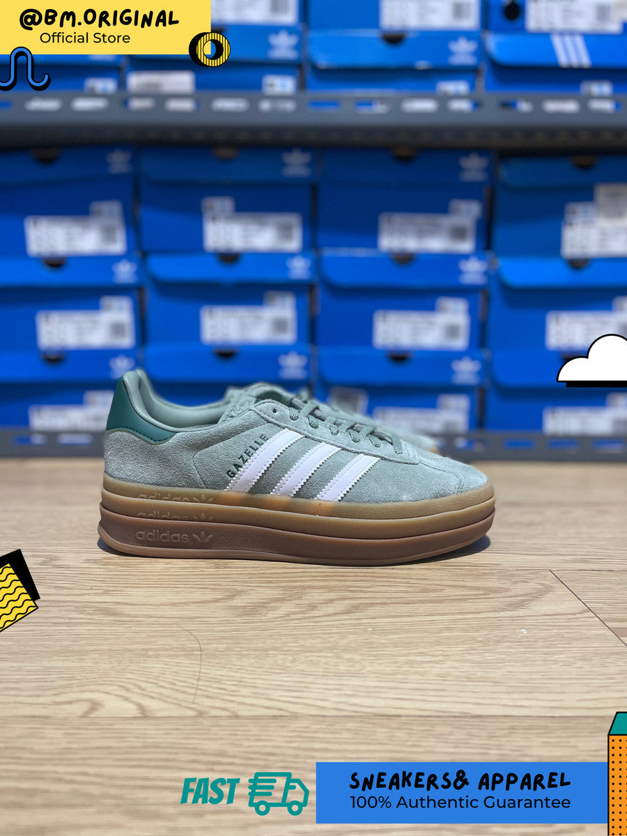 Adidas Gazelle Bold Silver Green Cloud White Collegiate Green ID6998