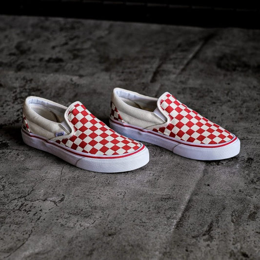 Vans Slip on Classic Checkerboard Red