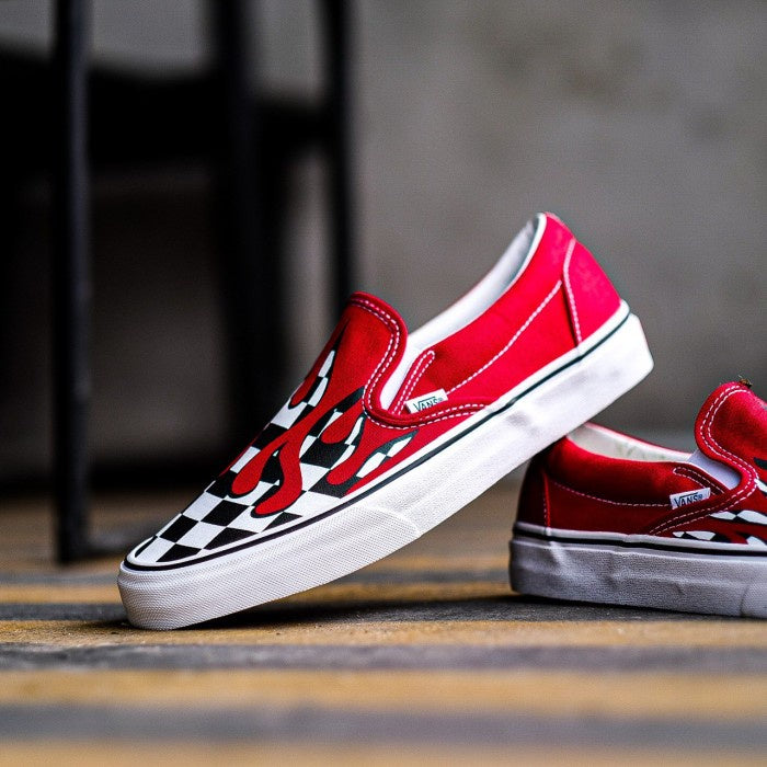 Vans Slip On Checkerboard Flame Red ORIGINAL – BM STORE ORIGINAL FOOTWEAR