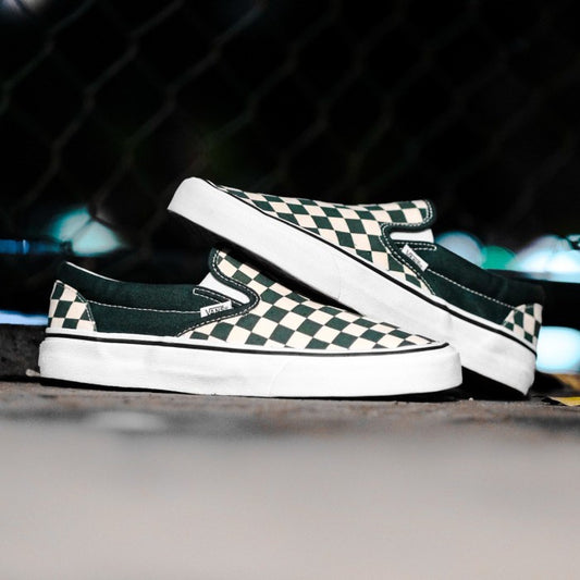 Vans Slip ON Classic Checkerboard Bistro Green / White ORIGINAL