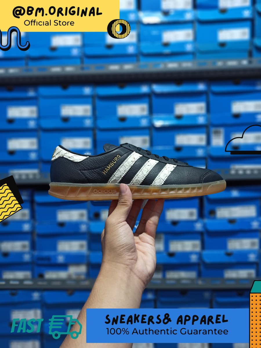 Adidas Hamburg Fish Market Black White Gumsole ORIGINAL EF5674