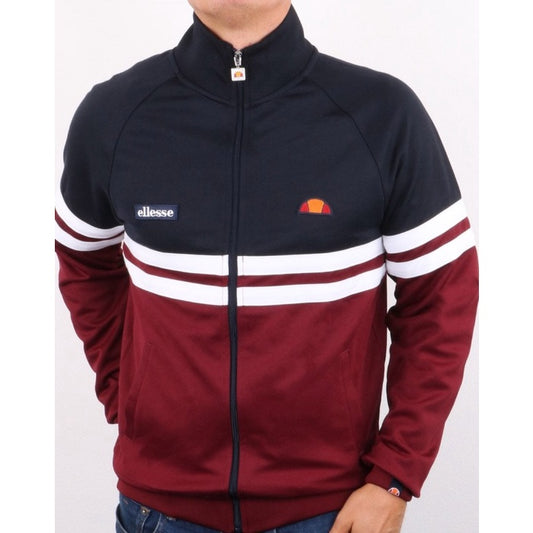 ELLESSE RIMINI TRACK TOP NAVY BURGUNDY 80s Casual ORIGINAL